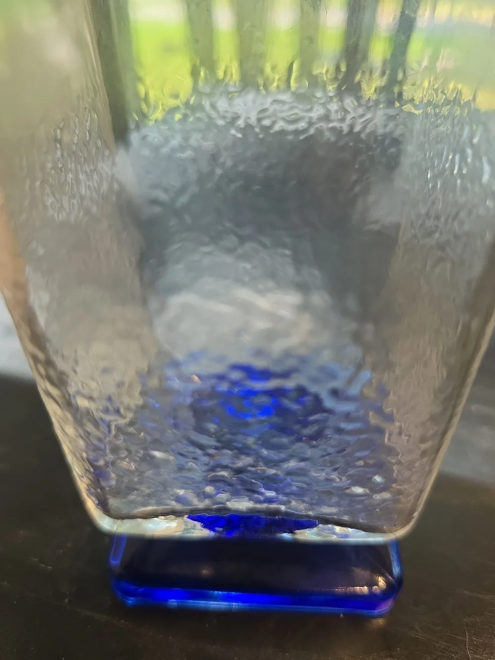 Clear Glass Tumbler with Cobalt Blue Accent - Home Dining Bar